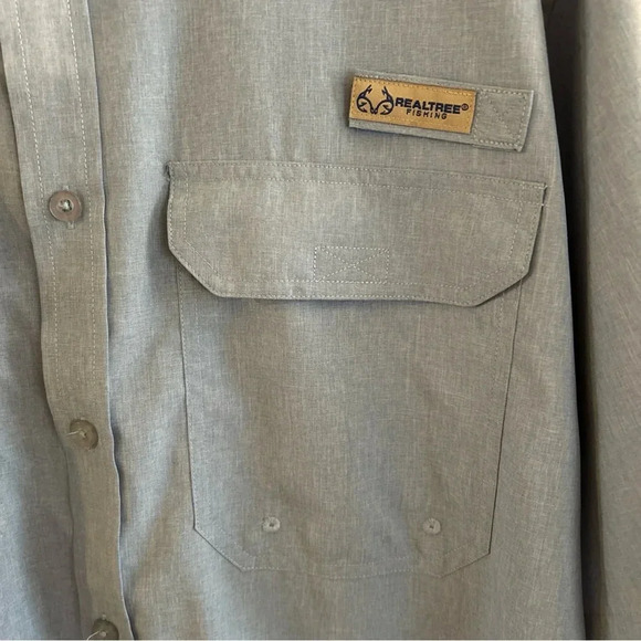 Realtree Men's Short Sleeve Vented Fishing Shirt Size L Blue NEW - Picture 4 of 8